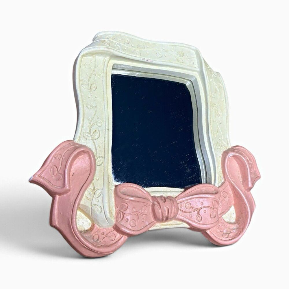 Vintage Home Interiors & Gifts Pink Bow Mirror | Coquette Cottagecore Aesthetic